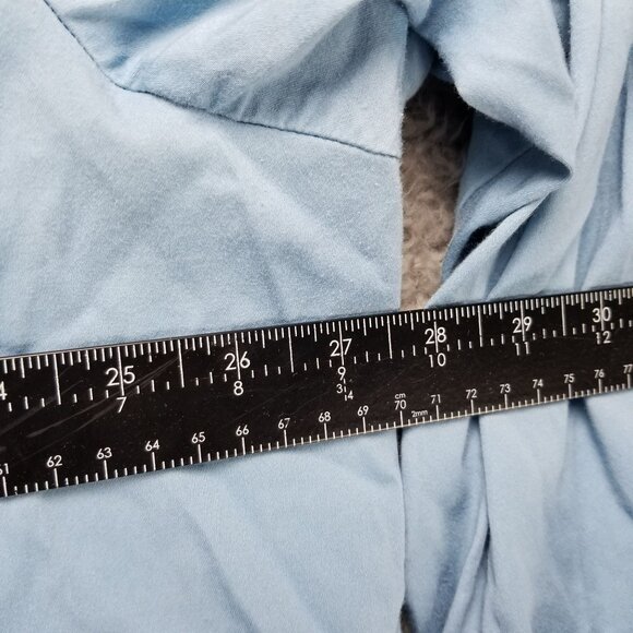 Lane Bryant Shirt Womens 26/28 Plus Blue Button Up Long Sleeve Stretch *Read* - Picture 7 of 10